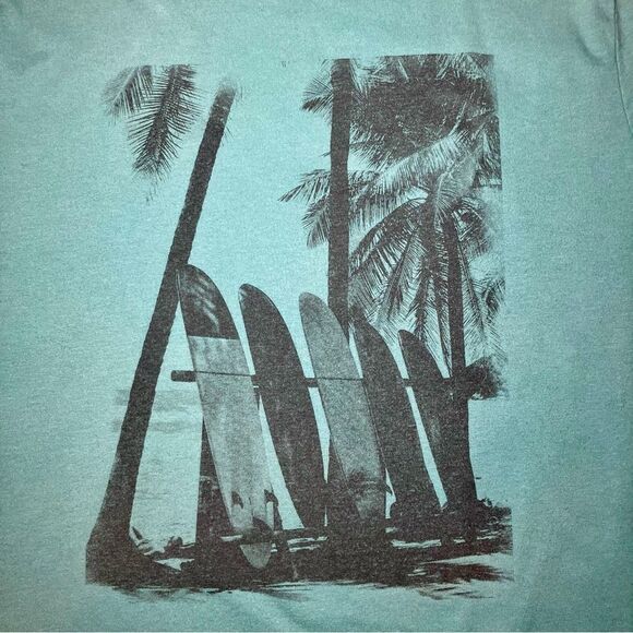 Goodfellow & Co. Surfboard Print Short Sleeve Tee in Green/Black Men’s XL - Picture 2 of 5